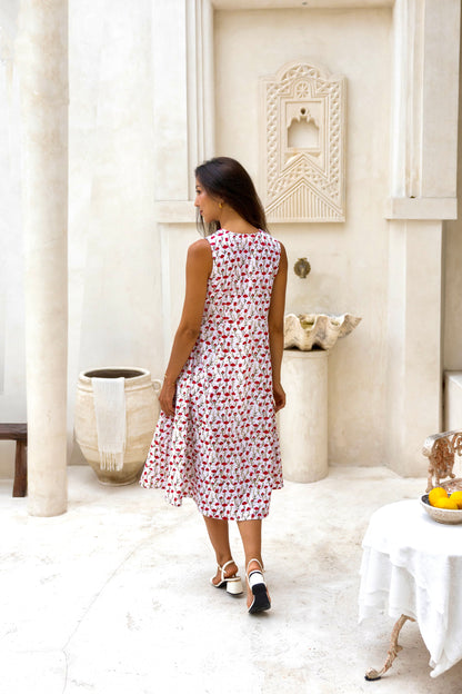 Primrose Dress in Ruby Red