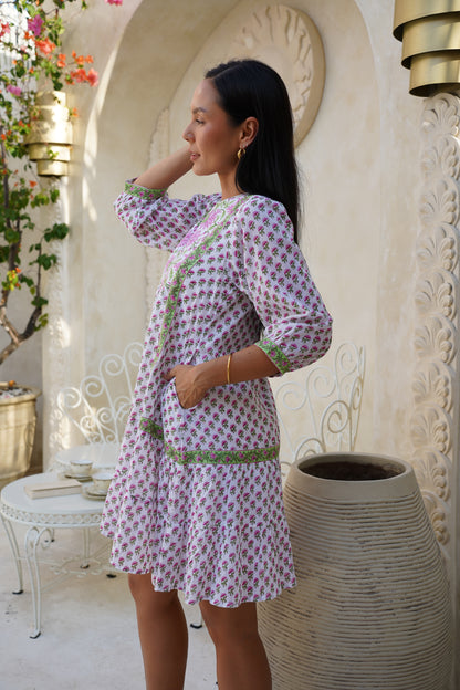 Wisteria Short Dress in Pink