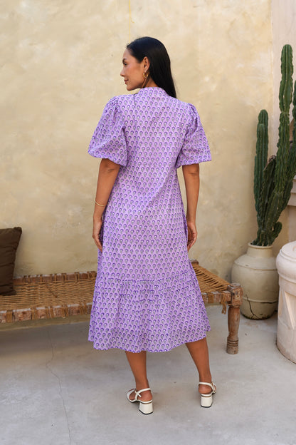 Heather Dress with sleeves in Lilac Mist