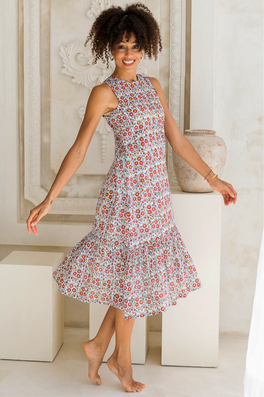 Heather Dress in Maroon floral