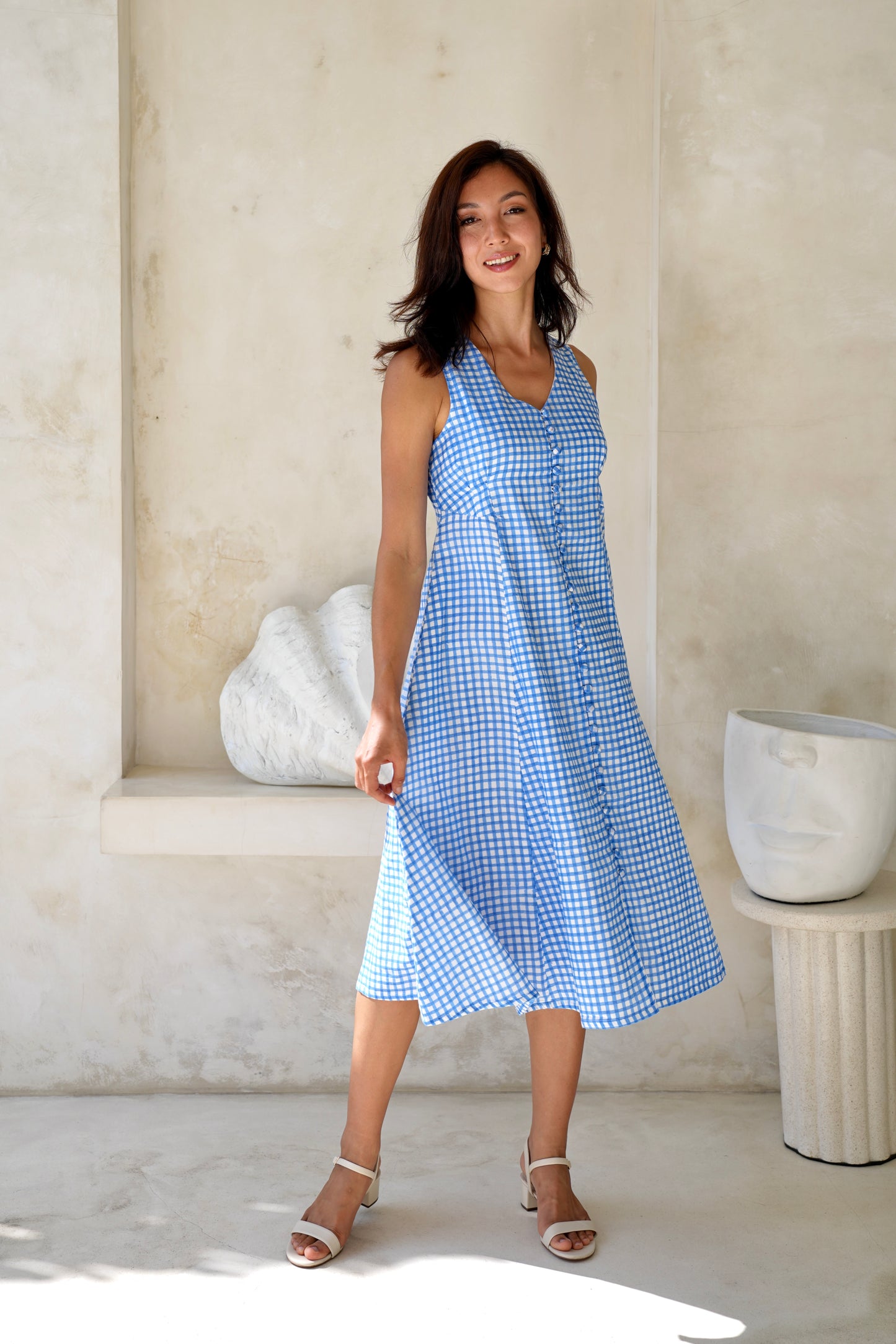 Primrose Dress in Blue Checks