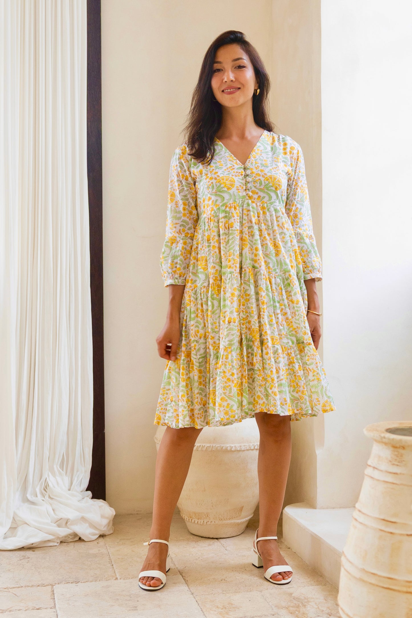 Senna Dress in Citrus Bloom