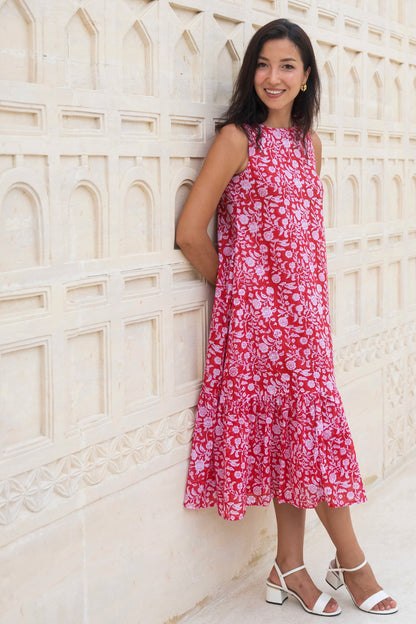 Heather Dress in Ruby Red