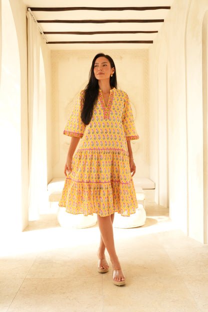 Neroli Dress in Sunrise Yellow