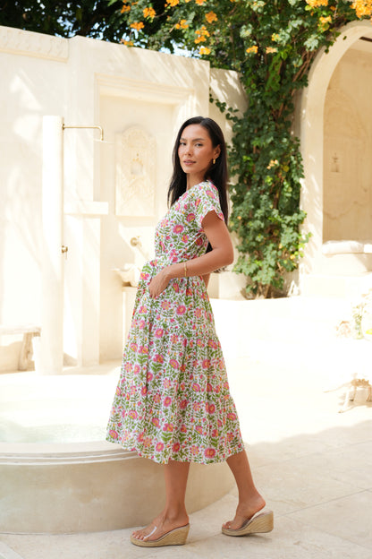 Marguerite Dress in Tropical Garden