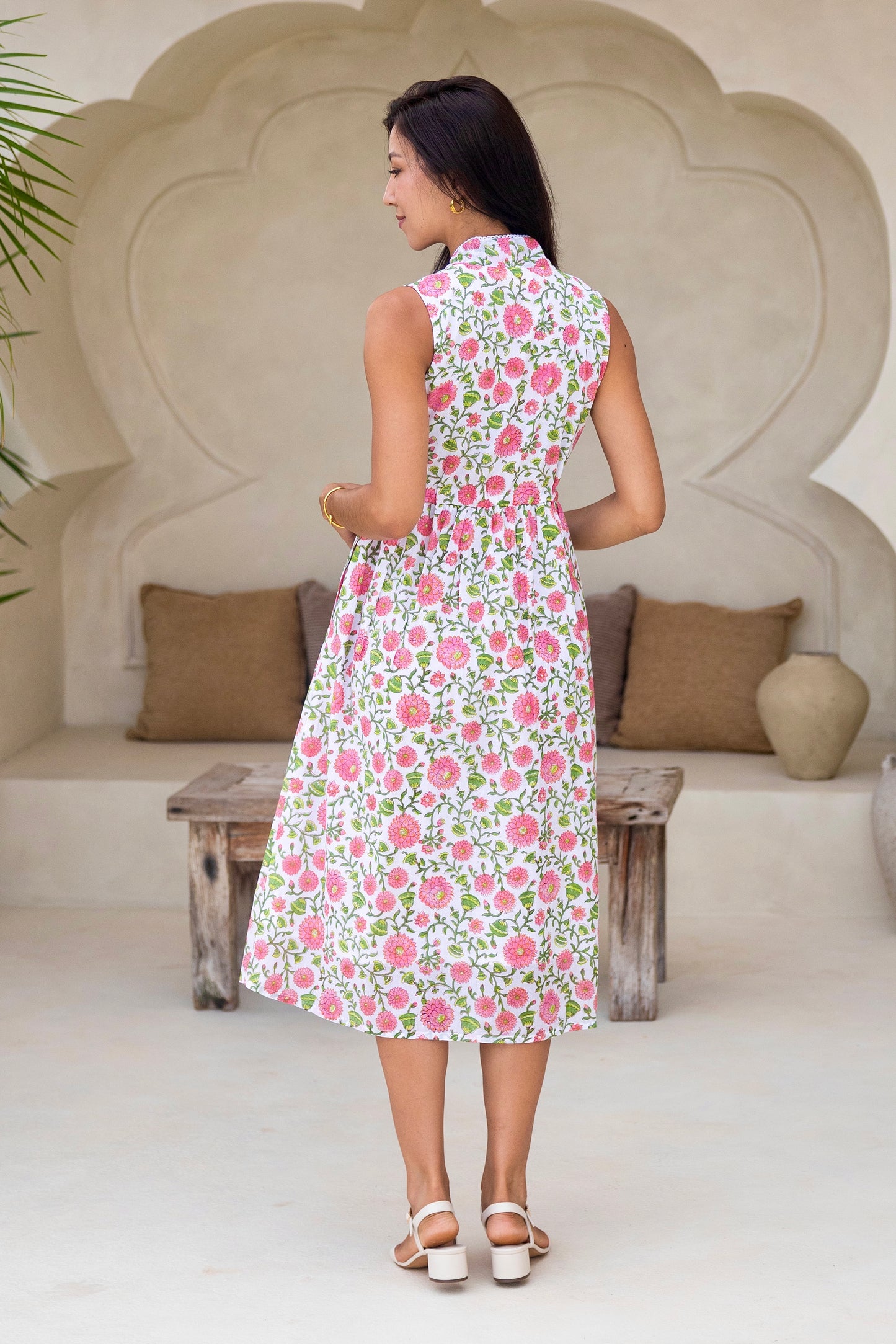 Dahlia Dress in Blush Water Lily