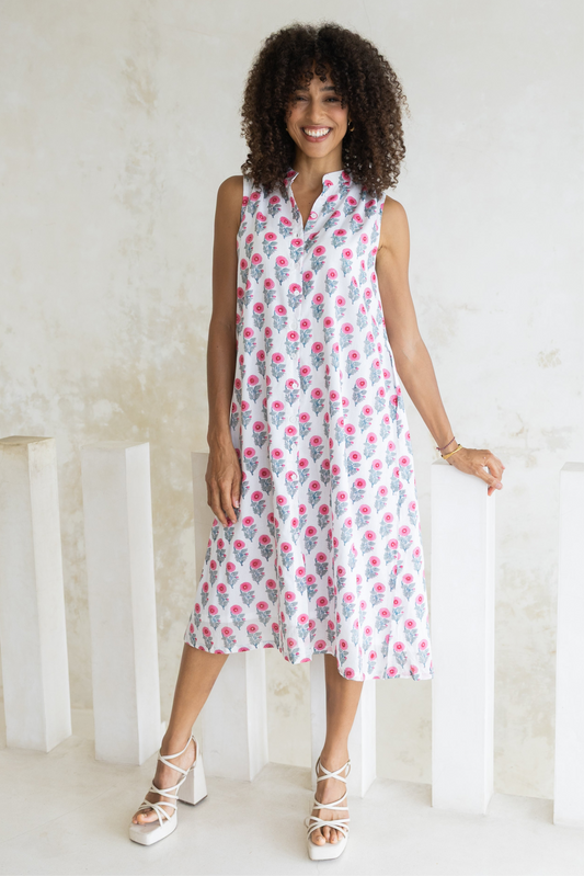 Calla Dress in pink butti