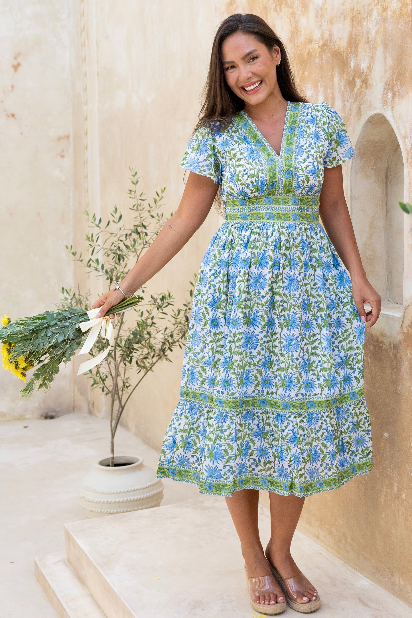 Olivia Dress in Azure Garden