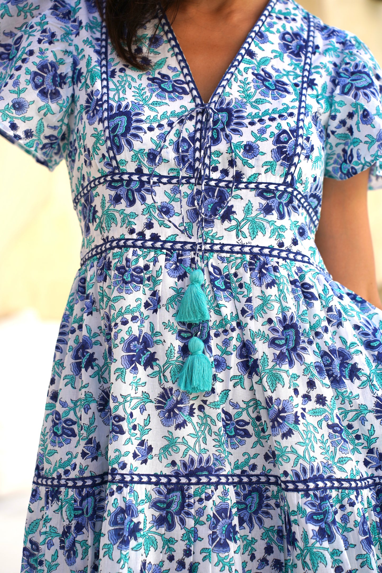 Zinnia Dress in Seafoam Bloom