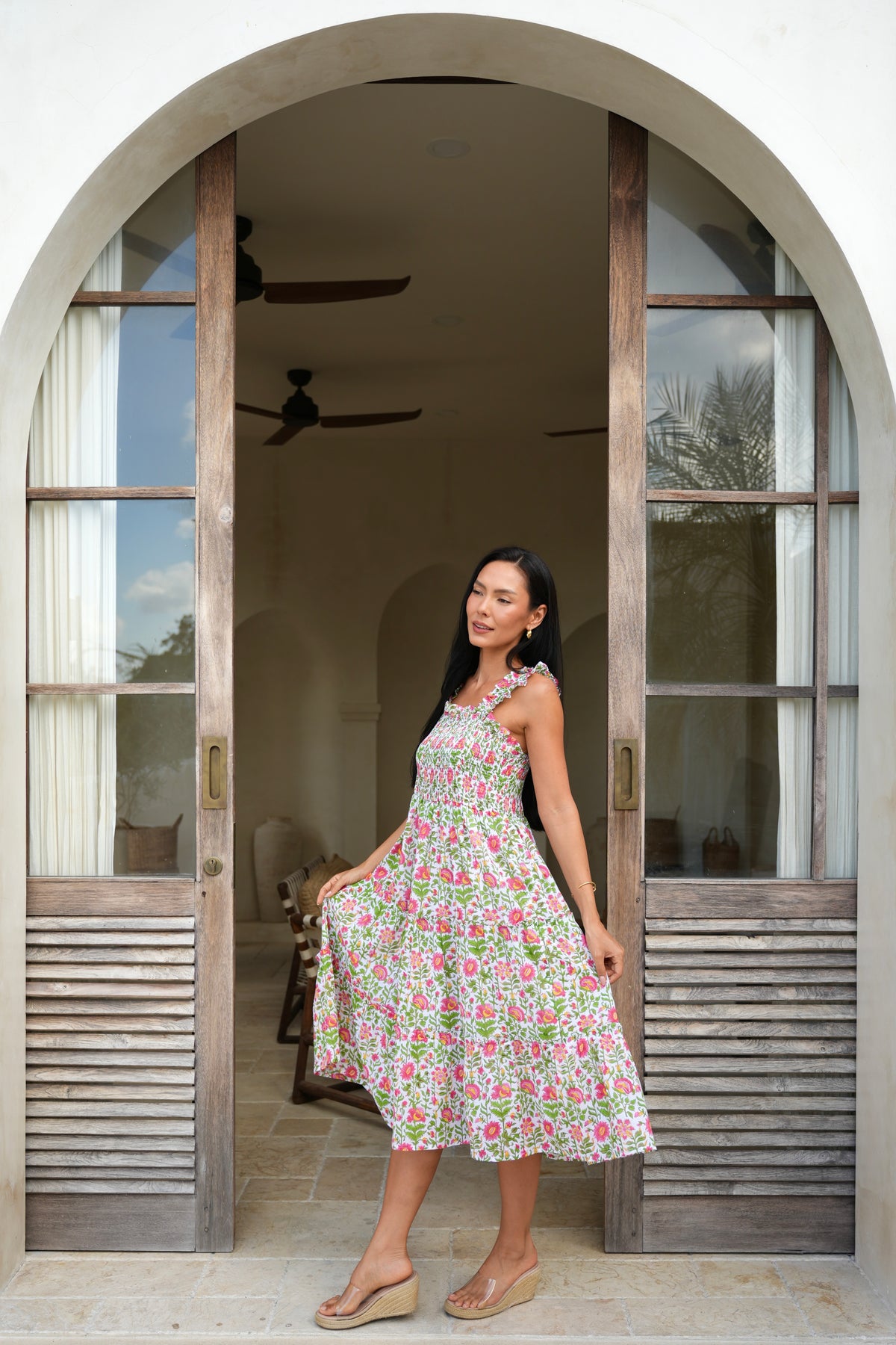 Cherry Dress in Tropical Garden