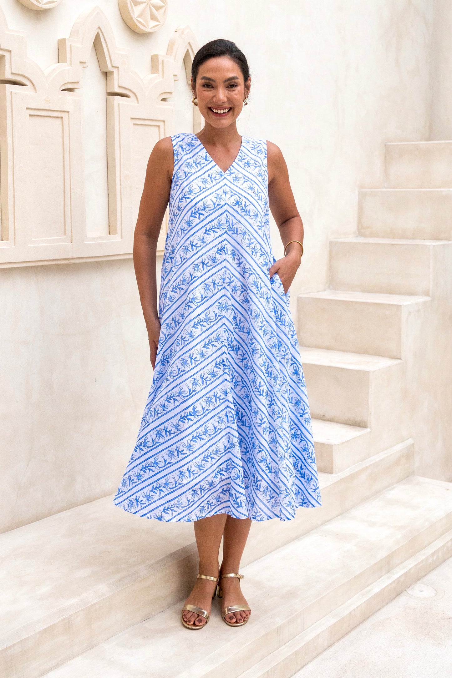 Alyssa Dress in Santorini Blue