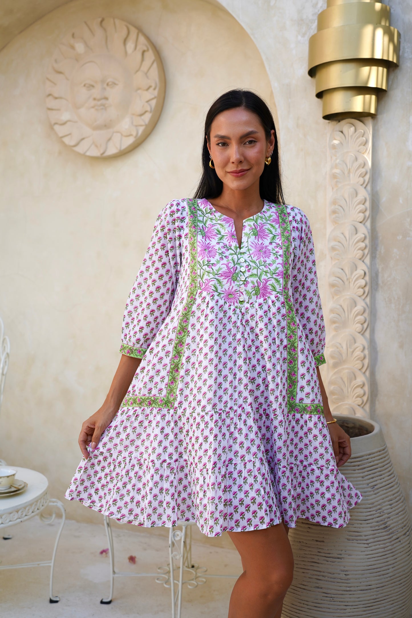 Wisteria Short Dress in Pink