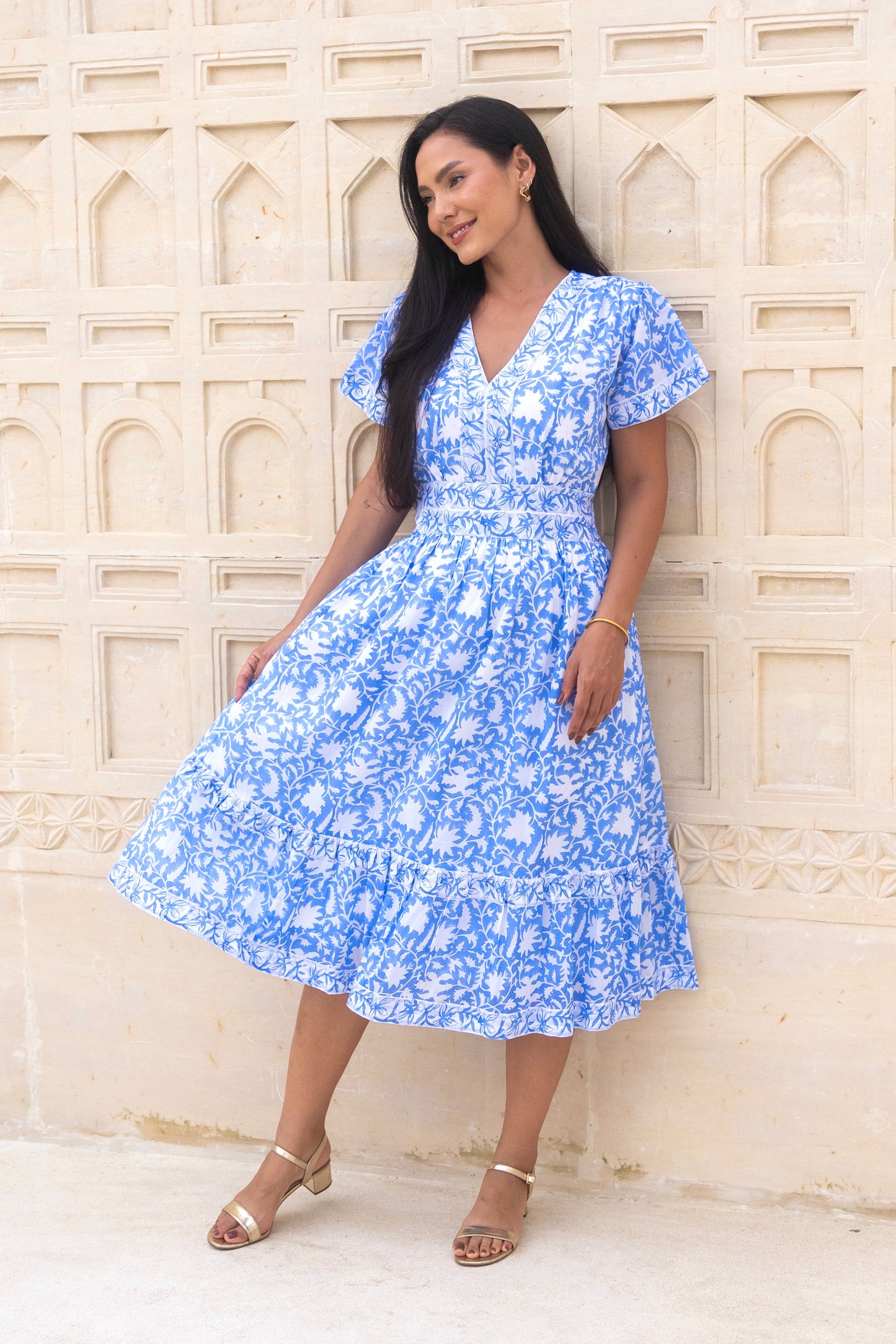 Olivia Dress In Santorini Blue