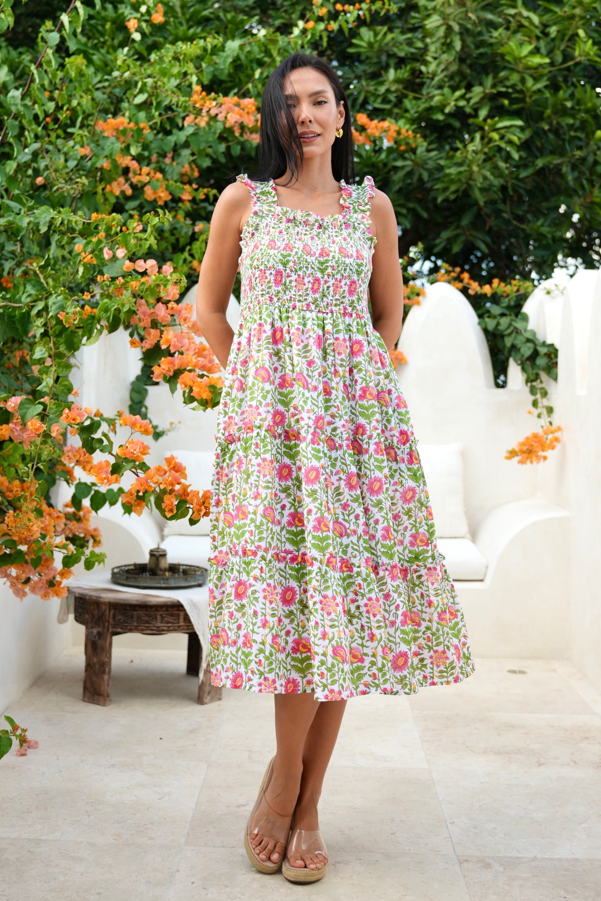 Cherry Dress in Tropical Garden