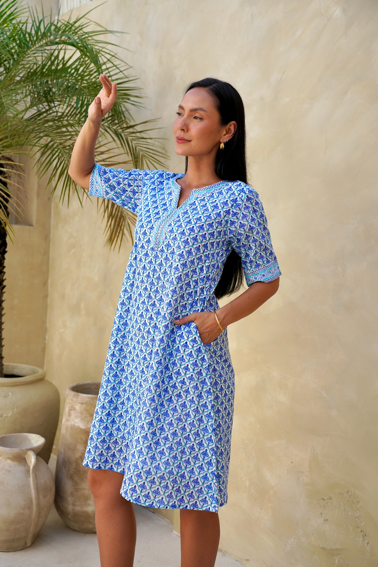 Cypress Dress in Indigo Arches