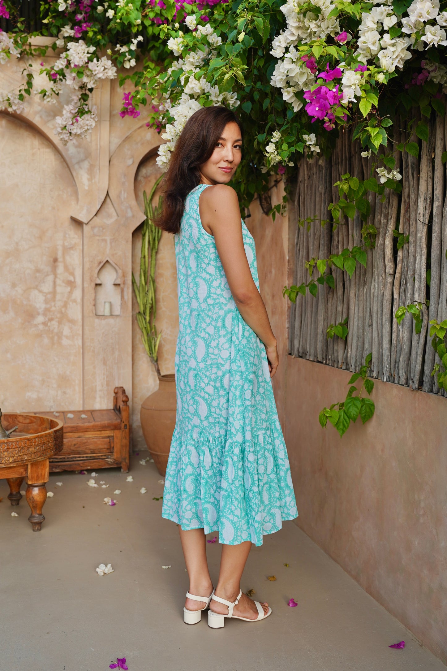 Heather Dress in Seafoam Paisley