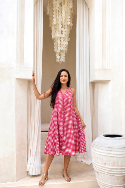 Primrose Dress in Ruby Gingham