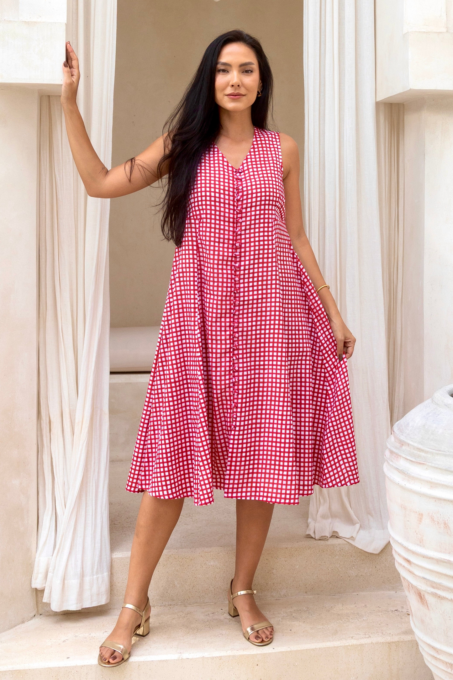 Primrose Dress in Ruby Gingham