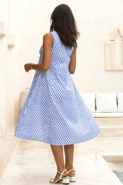 Primrose Dress in Santorini Blue Butti