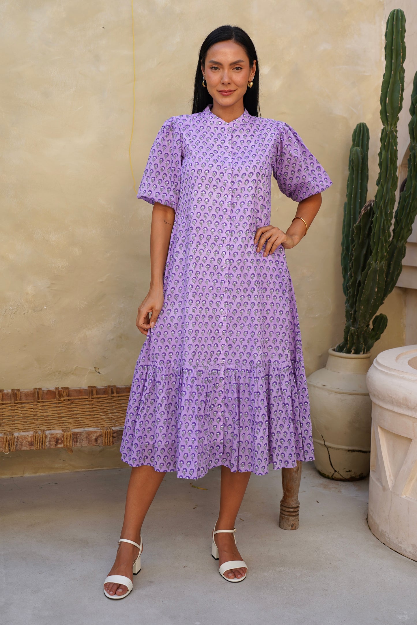 Heather Dress with sleeves in Lilac Mist