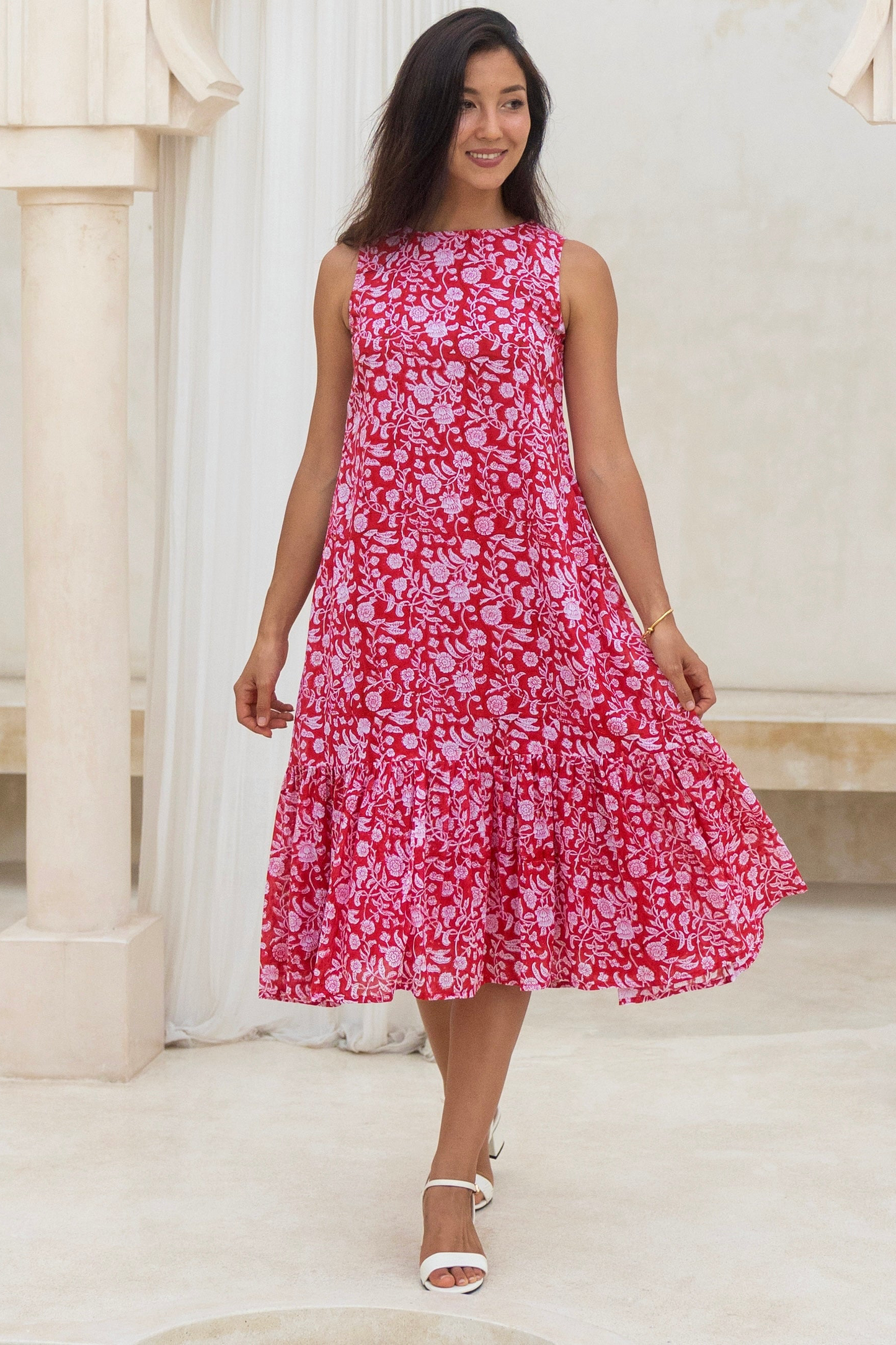 Heather Dress in Ruby Red