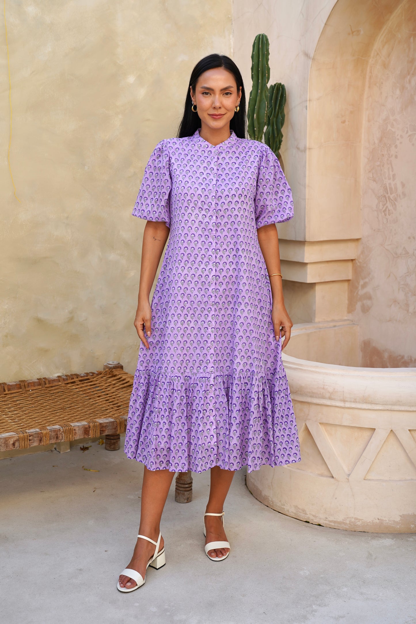 Heather Dress with sleeves in Lilac Mist