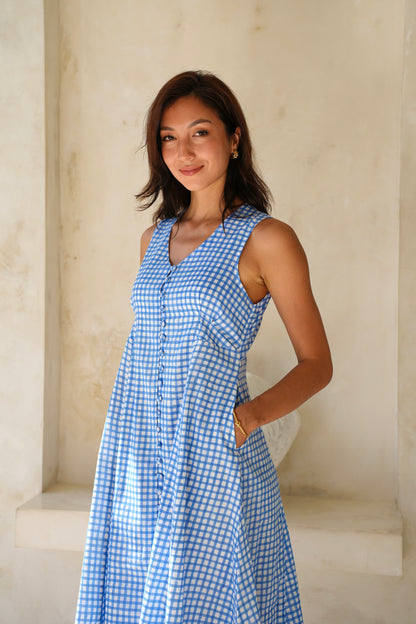 Primrose Dress in Blue Checks