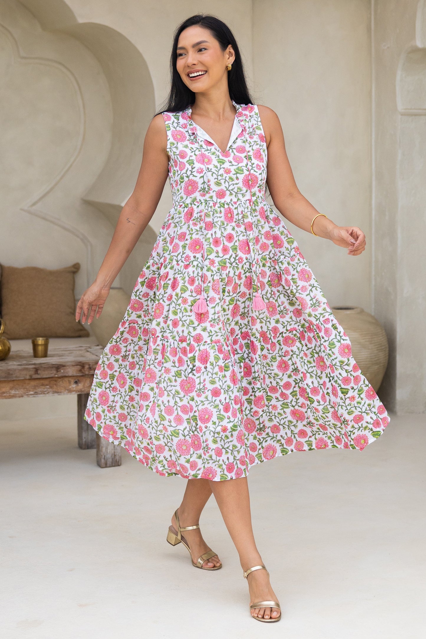 Begonia Dress in Blush Water Lily
