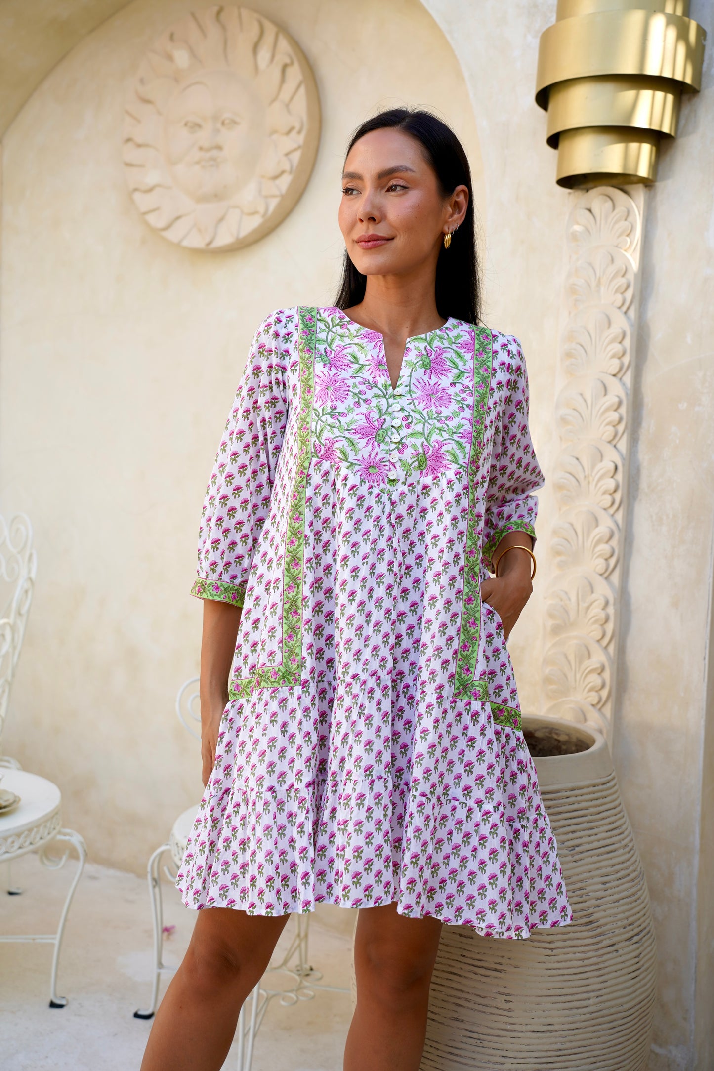 Wisteria Short Dress in Pink
