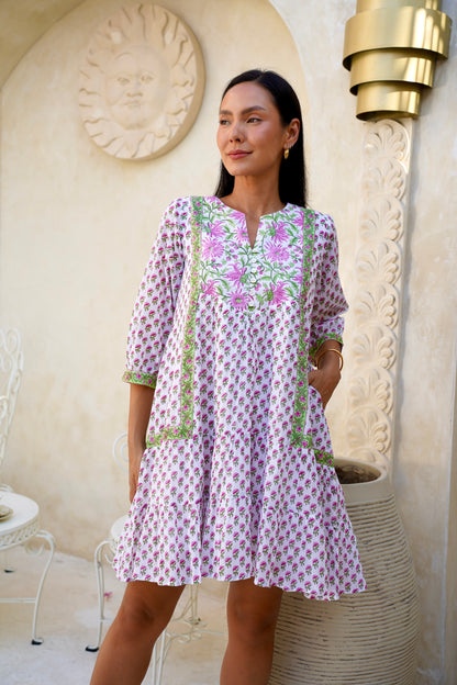 Wisteria Short Dress in Pink