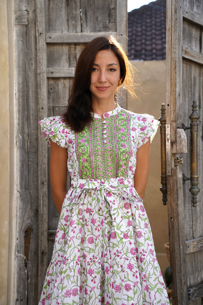 Camellia Dress in Spring Rose Vine