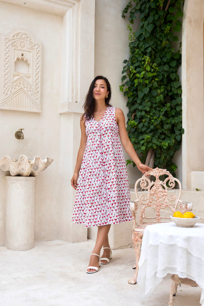 Primrose Dress in Ruby Red